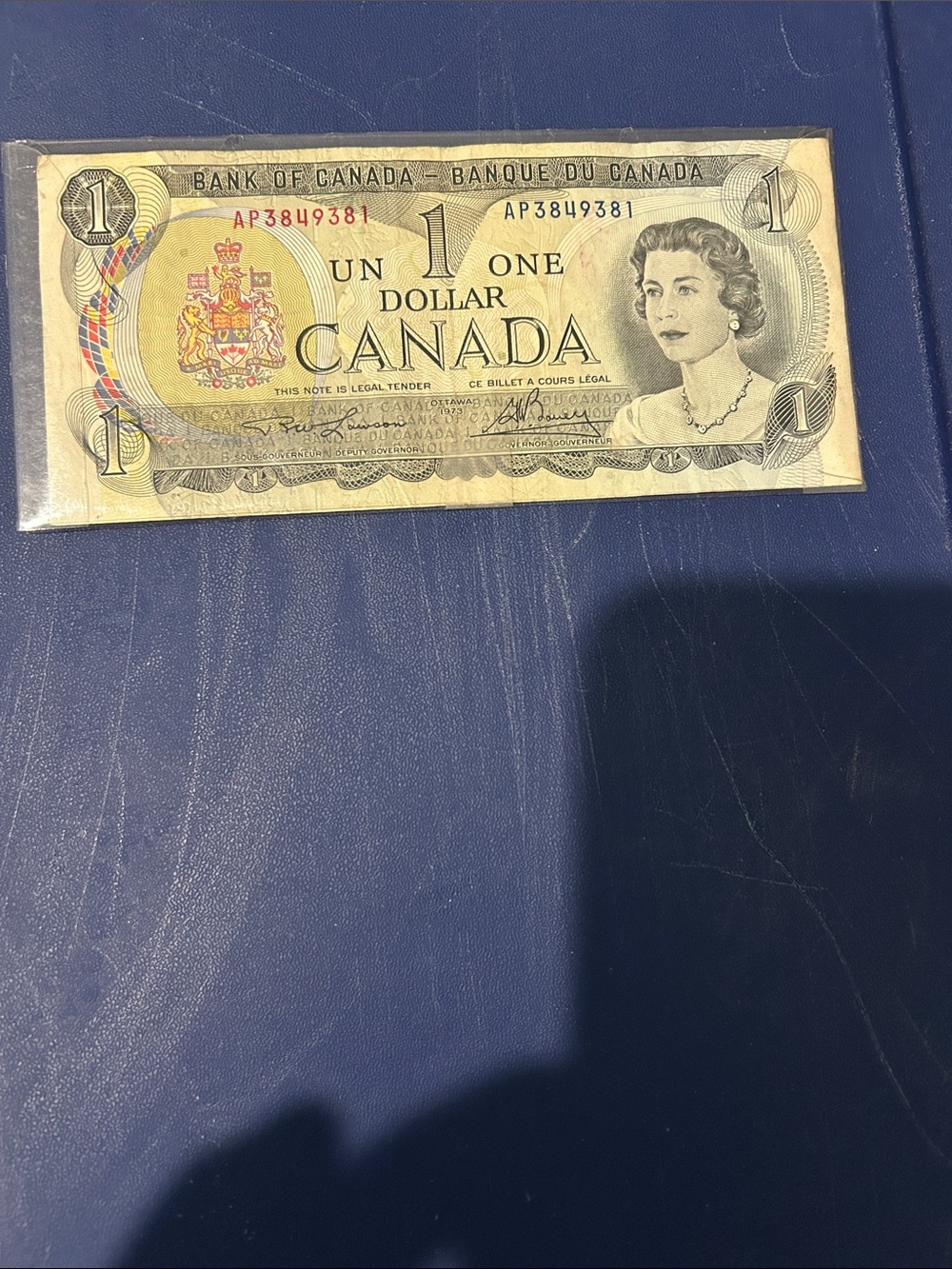 Vintage Bank of Canada One Dollar Note - Yellow & Gray